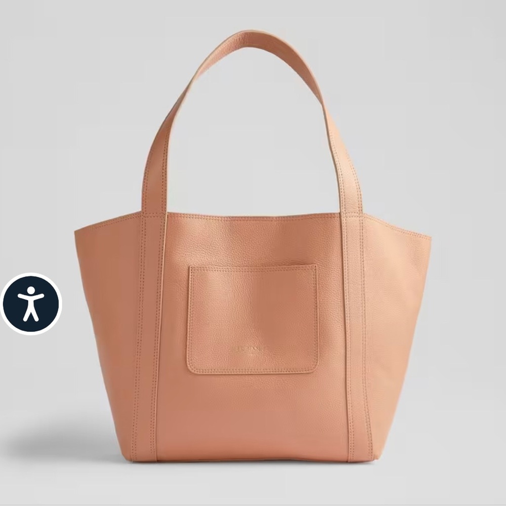 LK BENNETT LIGHT ROSE LEATHER LARGE TOTE BAG